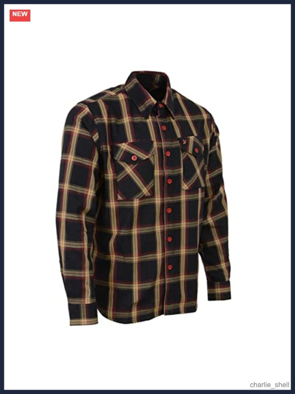 Men's Long Sleeve Cotton Flannel Button-Down Shirt